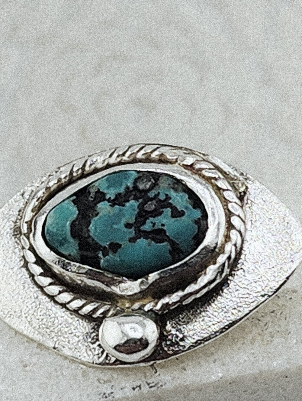TURQUOISE BOHEMIAN RING HANDMADE IN RECYCLED STERLING SILVER SIZE 7 - Picture 3 of 14